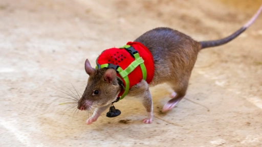 Entrenan ratas para rescatar personas que queden atrapadas en terremotos