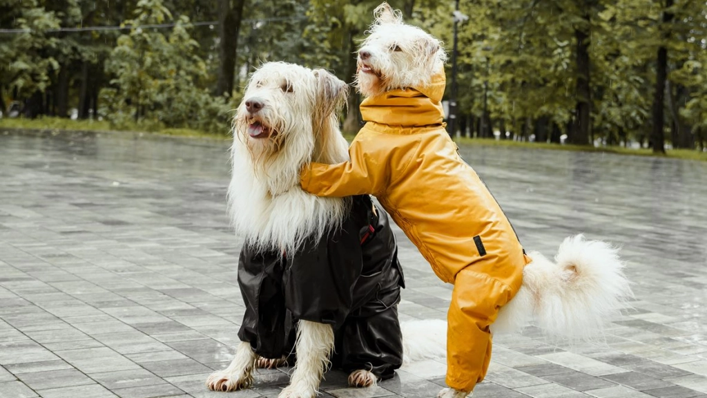 Perros paseo lluvia, Yaroslav Shuraev en Pexels