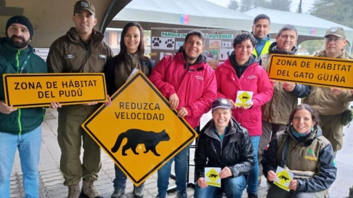 En sectores aledaños al Parque Nacional Puyehue instalan señalética por campaña Lento por la fauna
